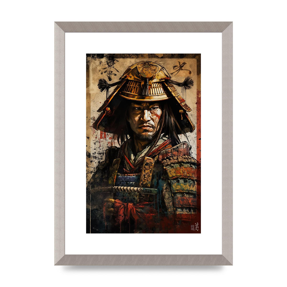 Samurai in Battle Regalia Decorative Artwork