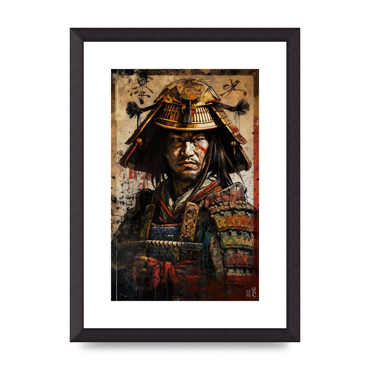 Samurai in Battle Regalia Decorative Artwork
