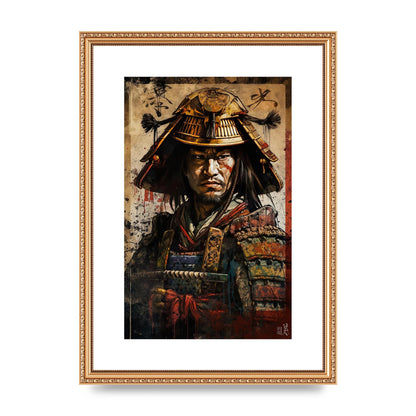 Samurai in Battle Regalia Decorative Artwork