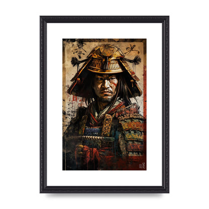 Samurai in Battle Regalia Decorative Artwork
