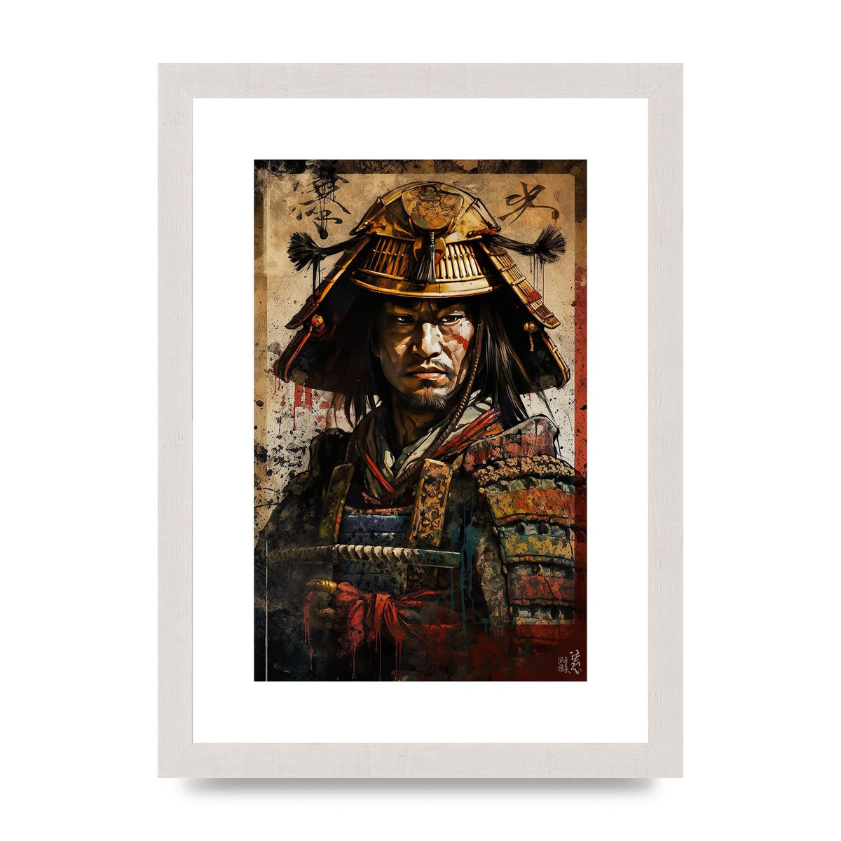 Samurai in Battle Regalia Decorative Artwork