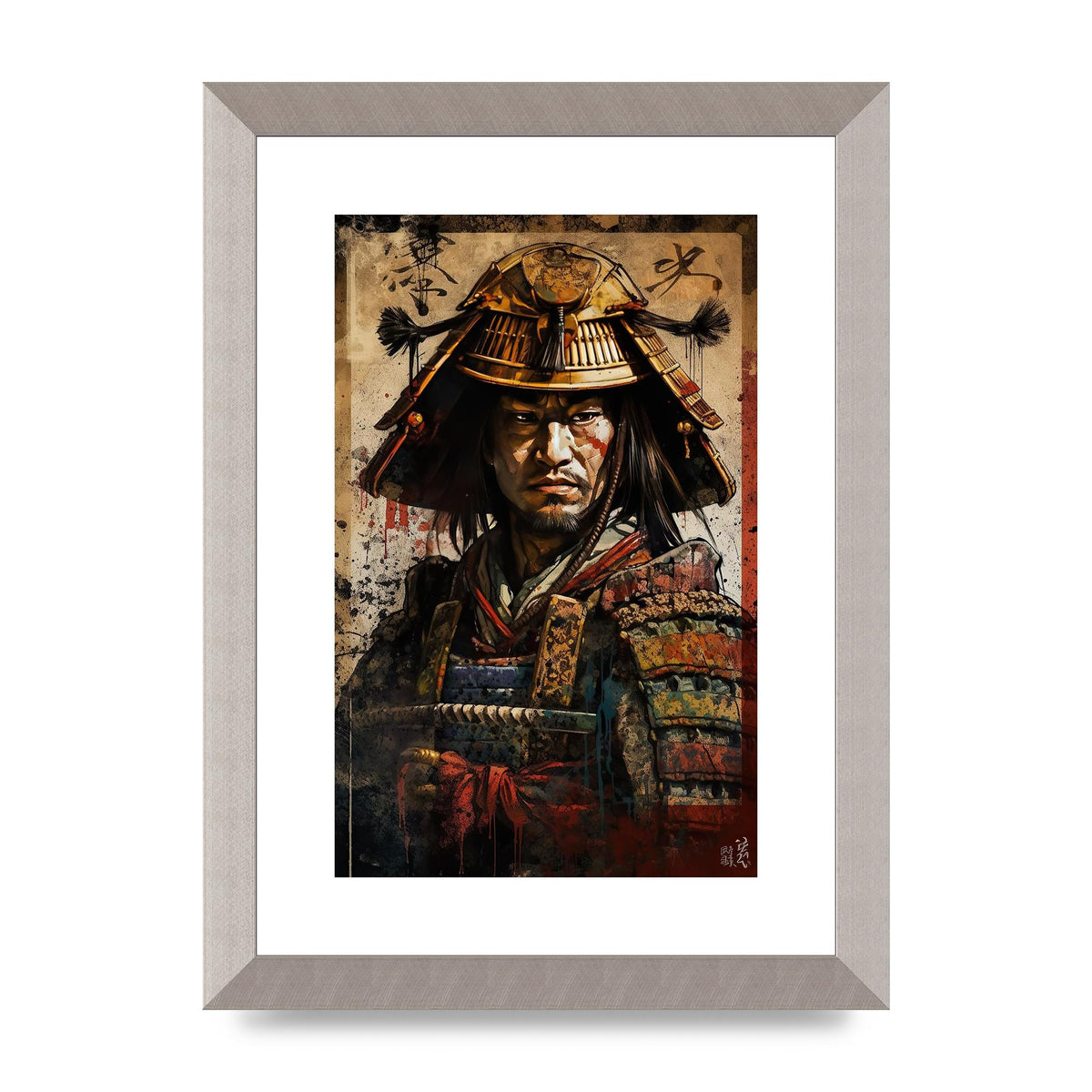 Samurai in Battle Regalia Decorative Artwork
