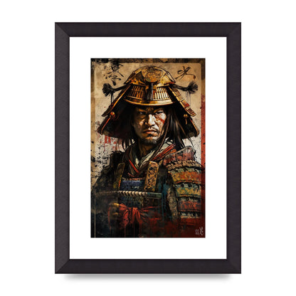 Samurai in Battle Regalia Decorative Artwork
