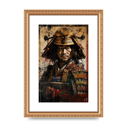 Samurai in Battle Regalia Decorative Artwork