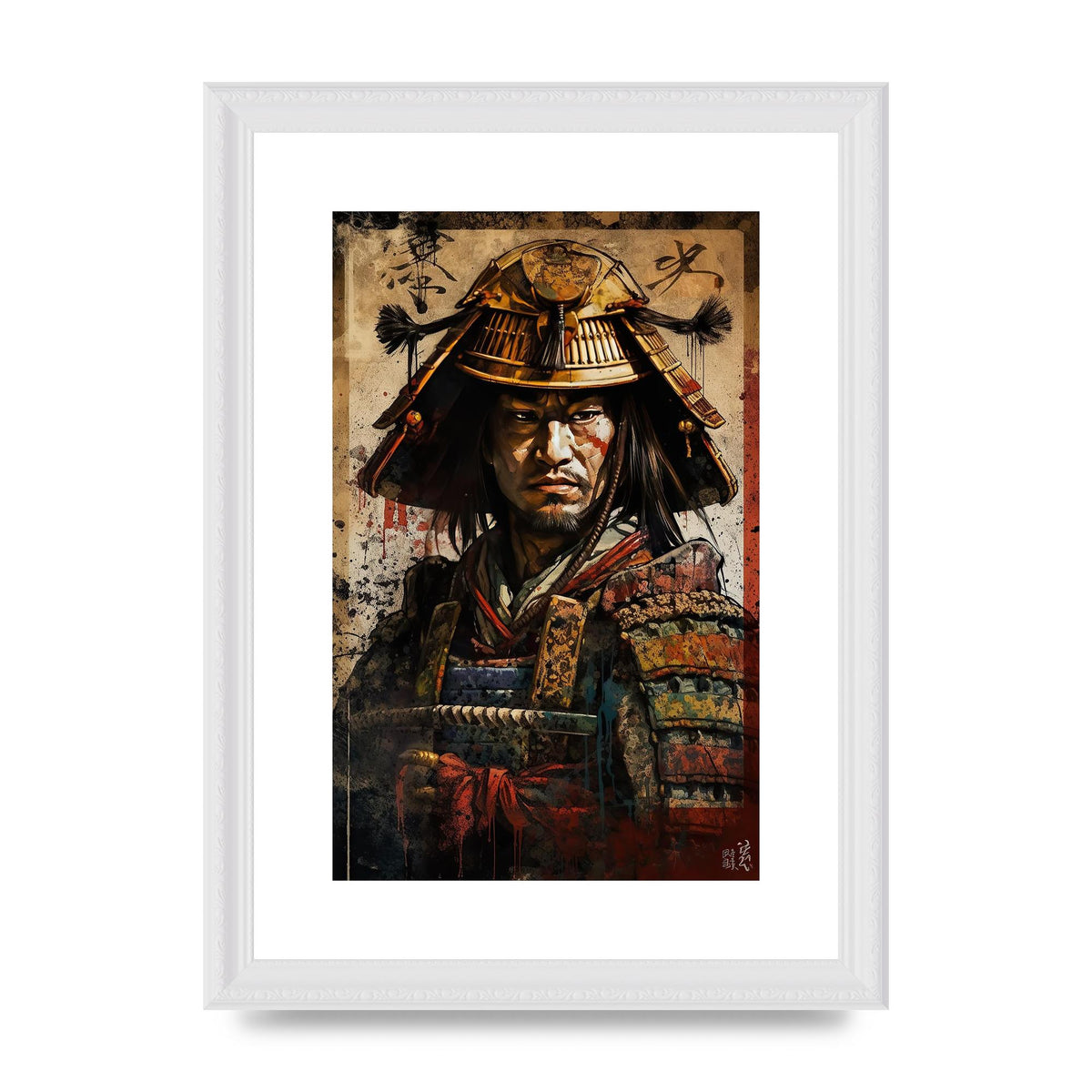 Samurai in Battle Regalia Decorative Artwork