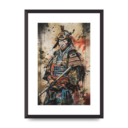 Dynamic Samurai Painting with Textured Background