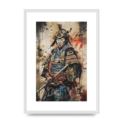 Dynamic Samurai Painting with Textured Background