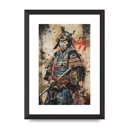 Dynamic Samurai Painting with Textured Background