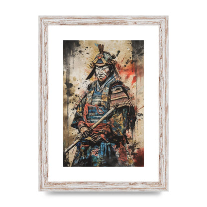 Dynamic Samurai Painting with Textured Background