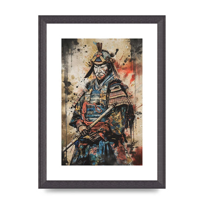 Dynamic Samurai Painting with Textured Background