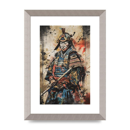 Dynamic Samurai Painting with Textured Background