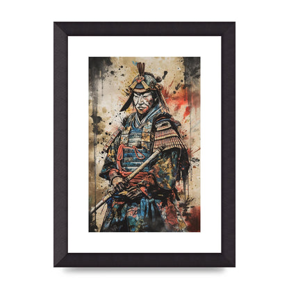 Dynamic Samurai Painting with Textured Background