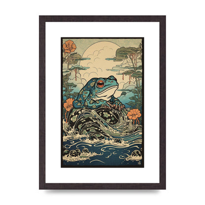 Traditional Japanese Art of Majestic Ocean Frog