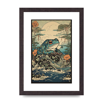 Traditional Japanese Art of Majestic Ocean Frog