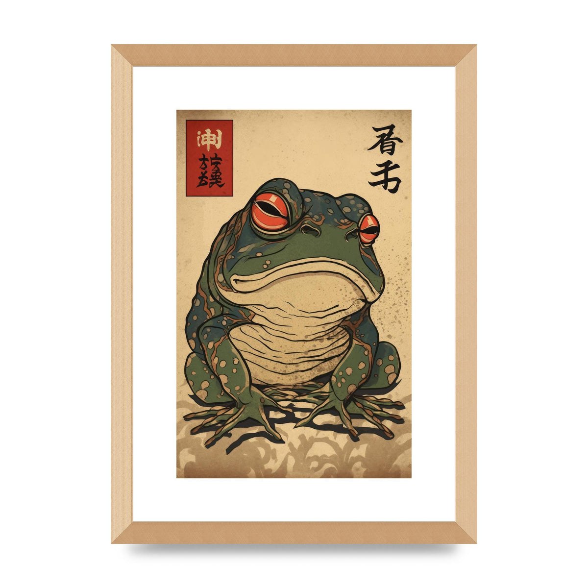 Japanese Frog Illustration with Cultural Significance