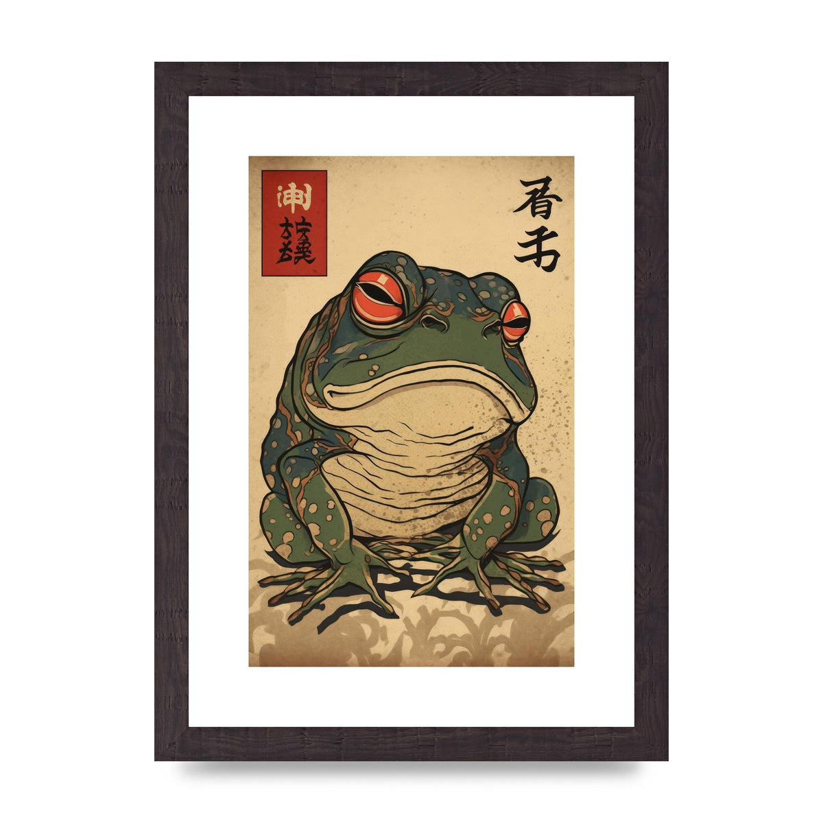 Japanese Frog Illustration with Cultural Significance