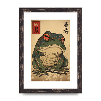 Japanese Frog Illustration with Cultural Significance