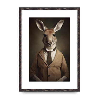 Distinguished Kangaroo in Suit Artistic Print