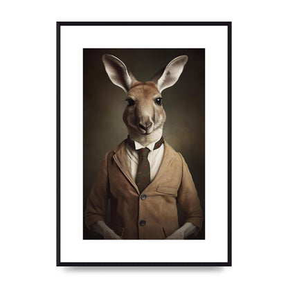Distinguished Kangaroo in Suit Artistic Print