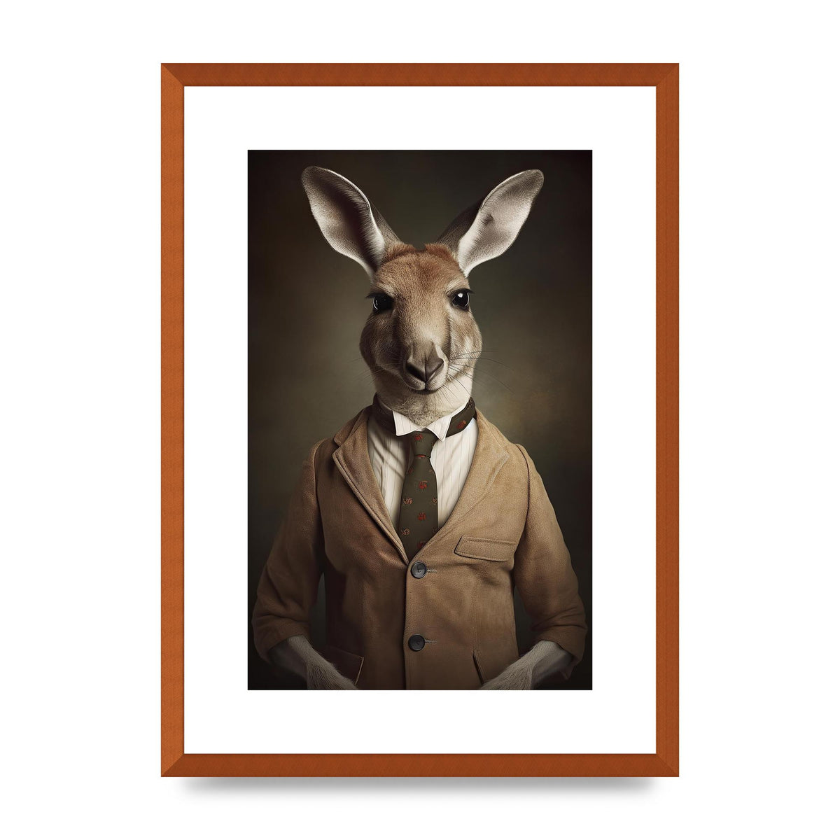 Distinguished Kangaroo in Suit Artistic Print