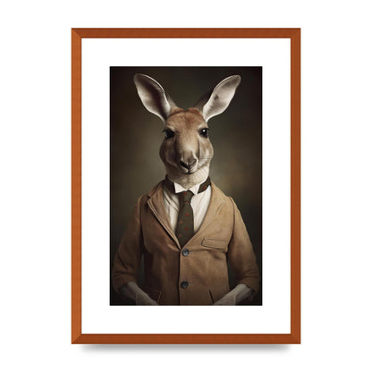 Distinguished Kangaroo in Suit Artistic Print
