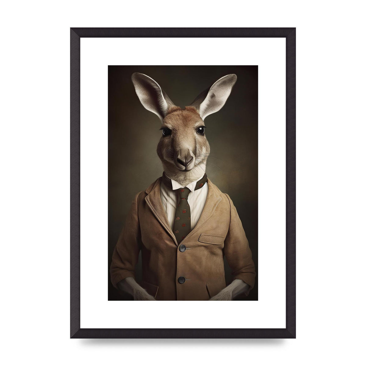 Distinguished Kangaroo in Suit Artistic Print
