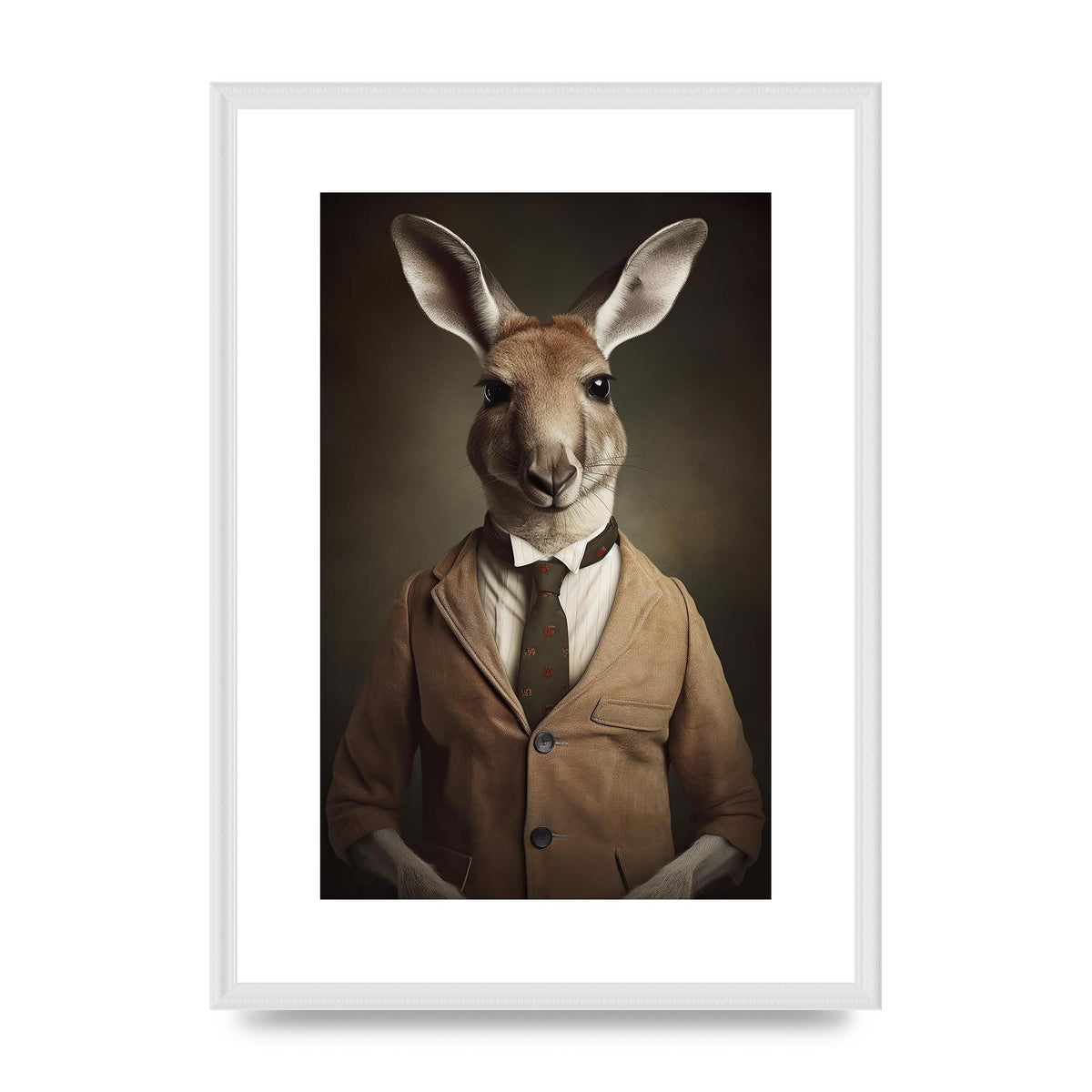 Distinguished Kangaroo in Suit Artistic Print