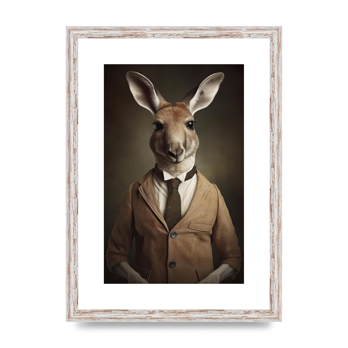 Distinguished Kangaroo in Suit Artistic Print