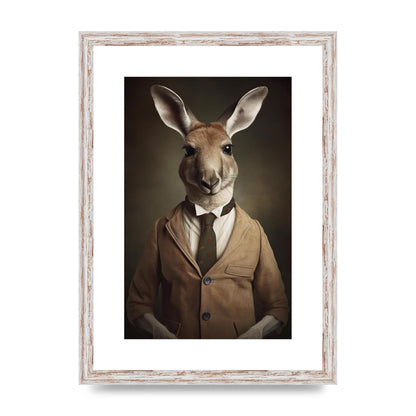 Distinguished Kangaroo in Suit Artistic Print