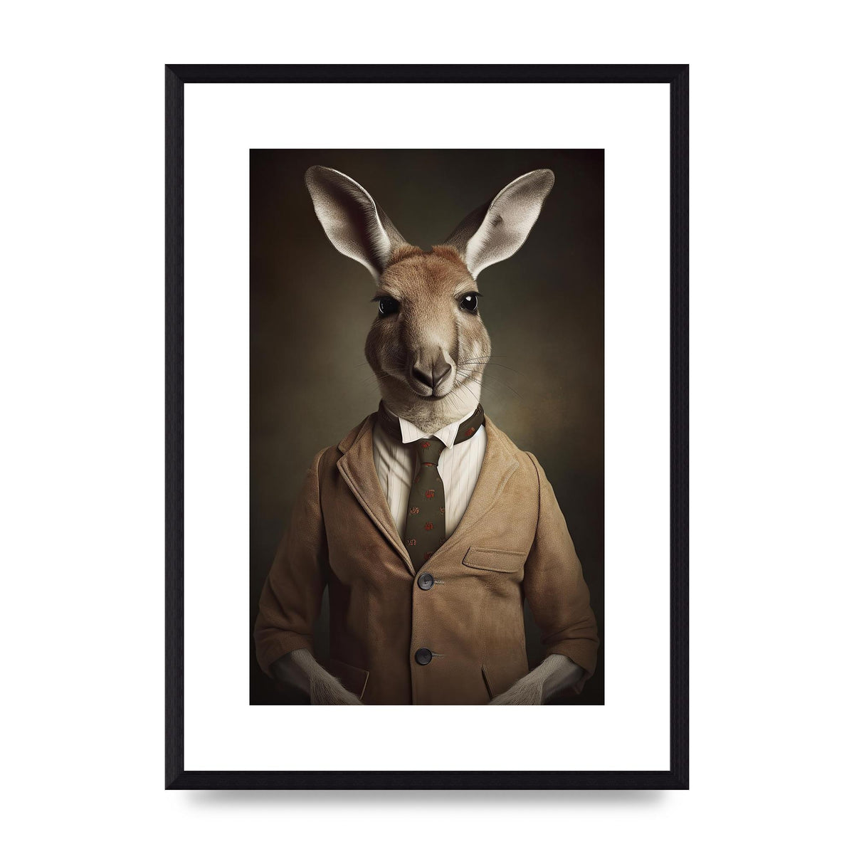 Distinguished Kangaroo in Suit Artistic Print