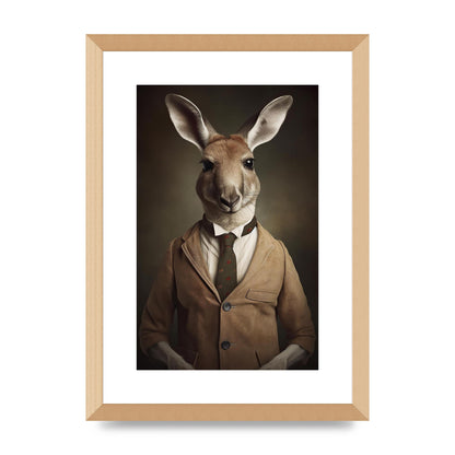 Distinguished Kangaroo in Suit Artistic Print
