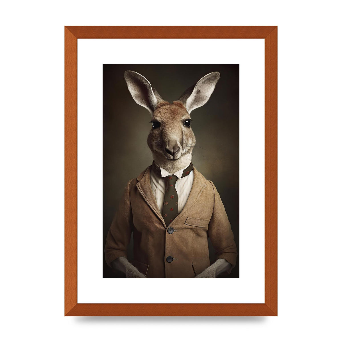 Distinguished Kangaroo in Suit Artistic Print