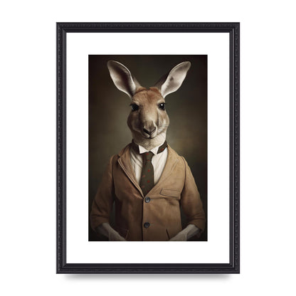 Distinguished Kangaroo in Suit Artistic Print
