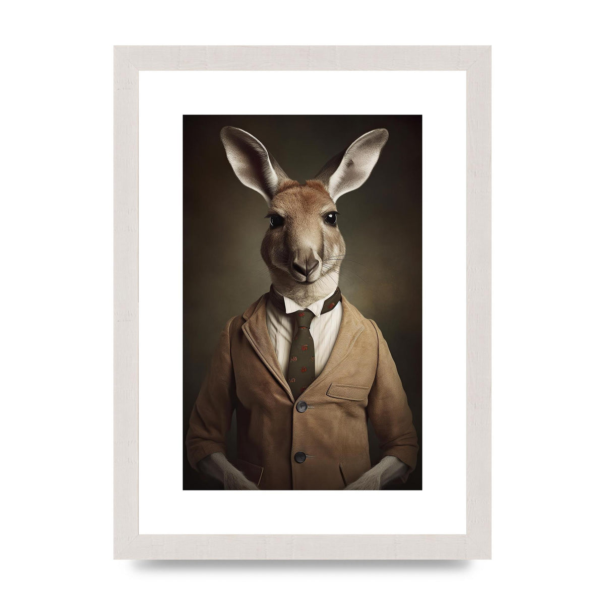 Distinguished Kangaroo in Suit Artistic Print