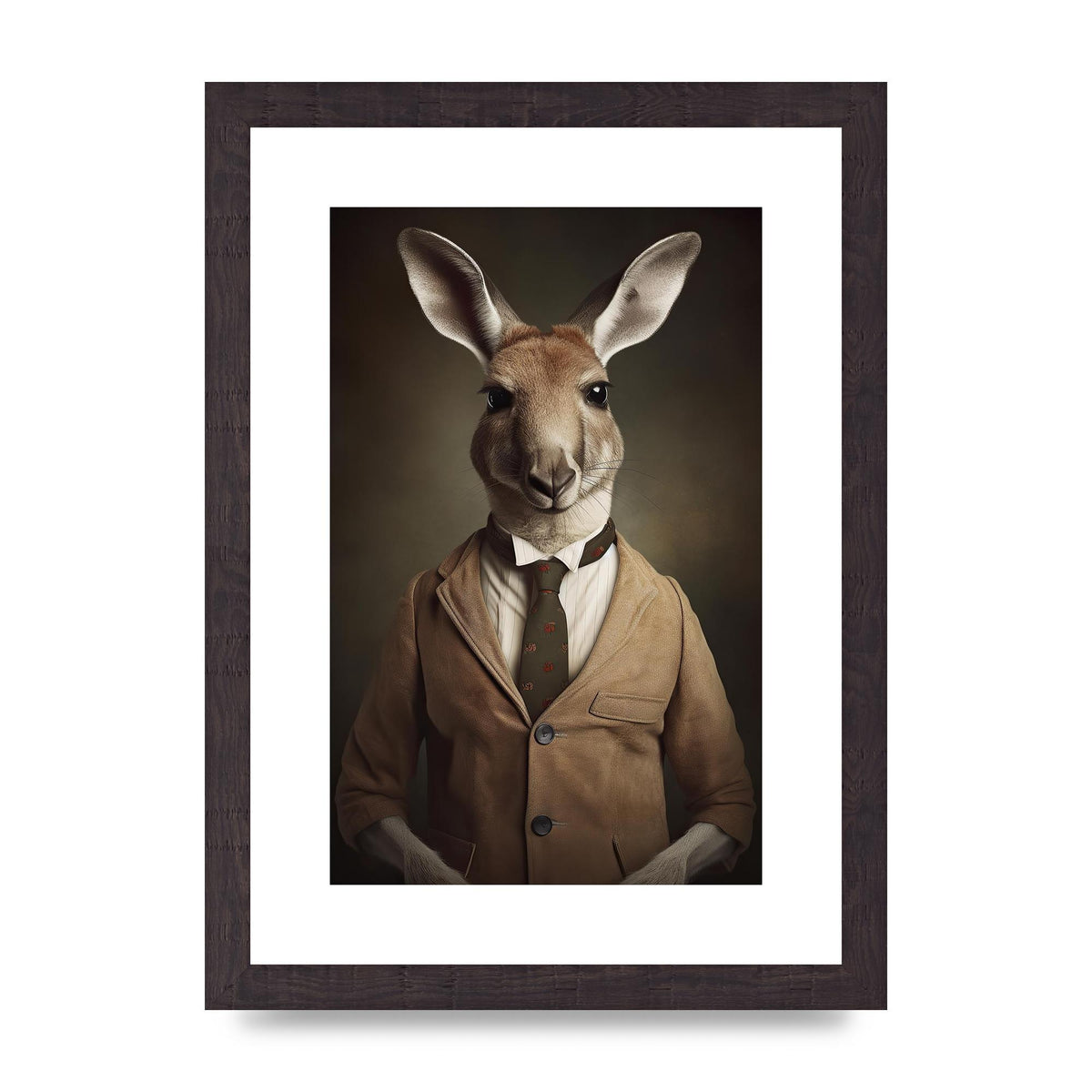 Distinguished Kangaroo in Suit Artistic Print