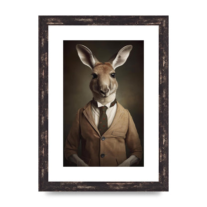 Distinguished Kangaroo in Suit Artistic Print
