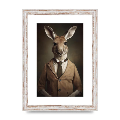 Distinguished Kangaroo in Suit Artistic Print