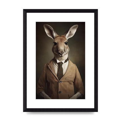 Distinguished Kangaroo in Suit Artistic Print