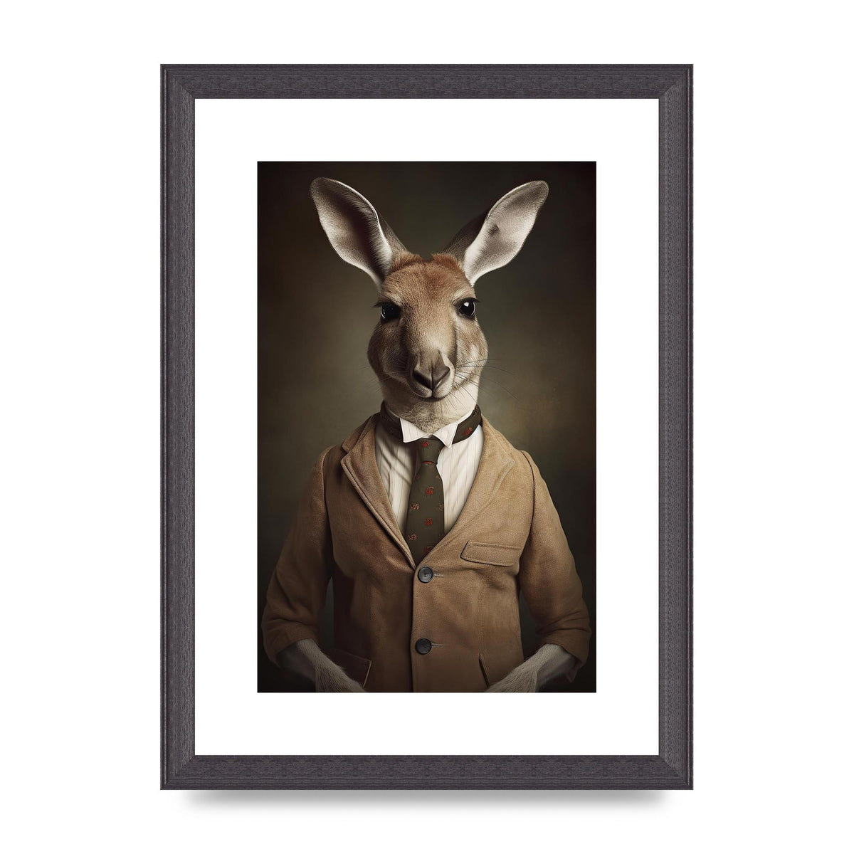 Distinguished Kangaroo in Suit Artistic Print