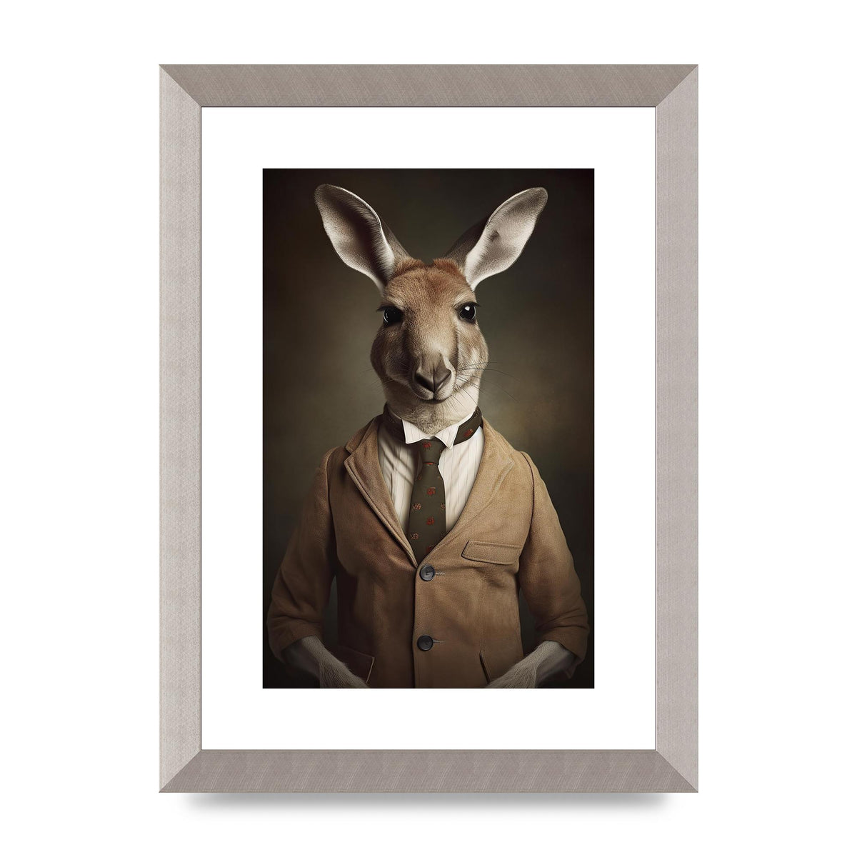 Distinguished Kangaroo in Suit Artistic Print
