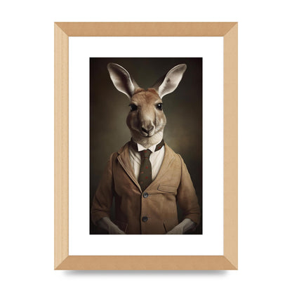 Distinguished Kangaroo in Suit Artistic Print