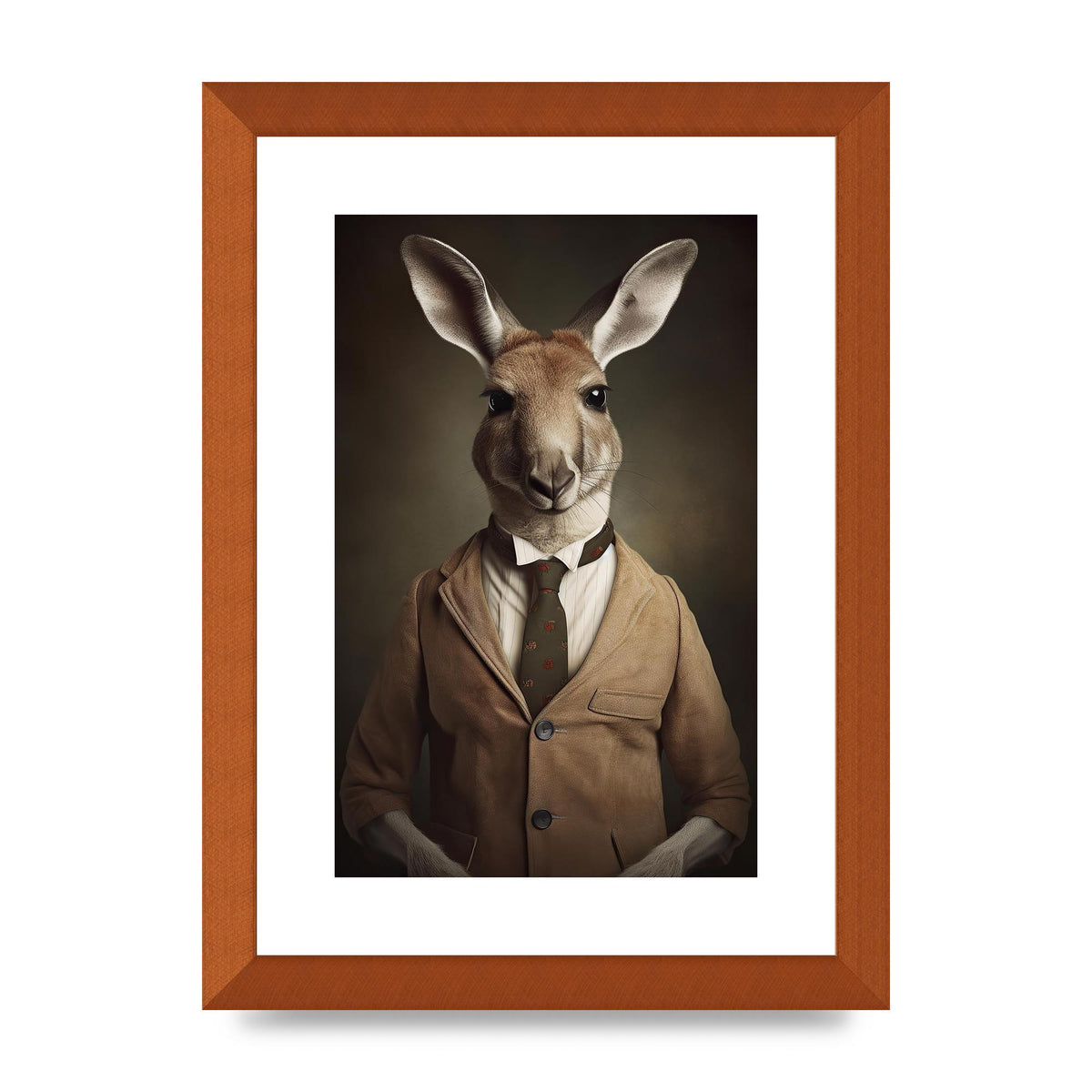 Distinguished Kangaroo in Suit Artistic Print