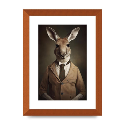 Distinguished Kangaroo in Suit Artistic Print