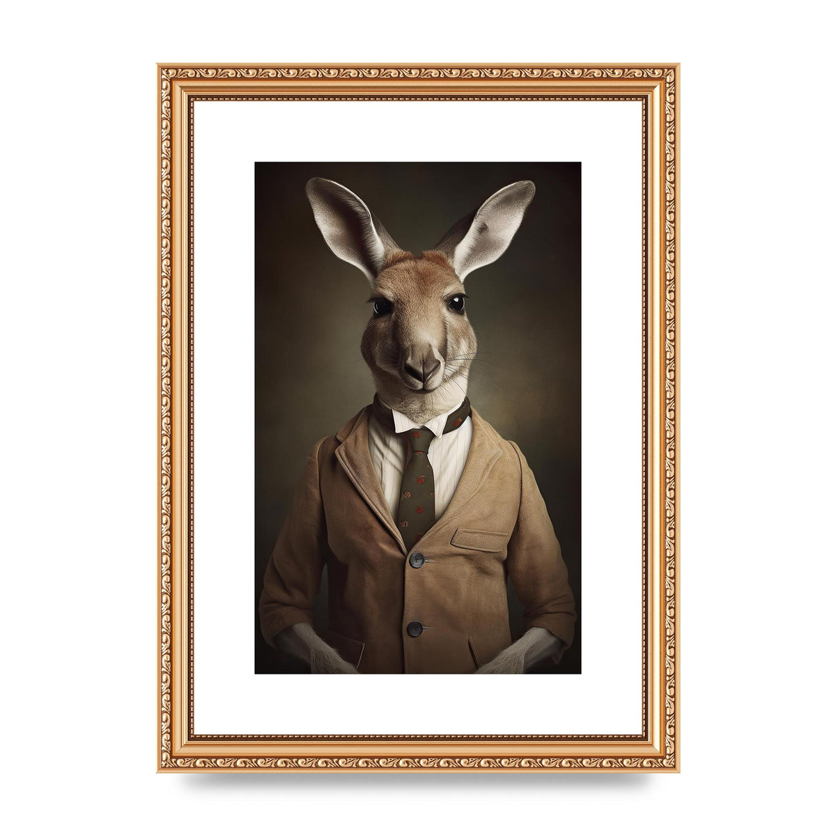 Distinguished Kangaroo in Suit Artistic Print