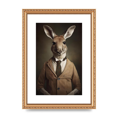 Distinguished Kangaroo in Suit Artistic Print