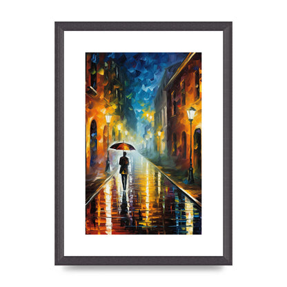 Romantic Rainy Evening Cityscape Art Print