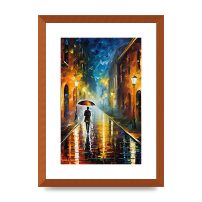 Romantic Rainy Evening Cityscape Art Print