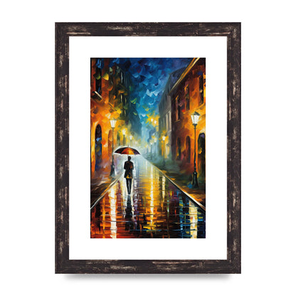 Romantic Rainy Evening Cityscape Art Print