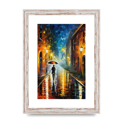 Romantic Rainy Evening Cityscape Art Print