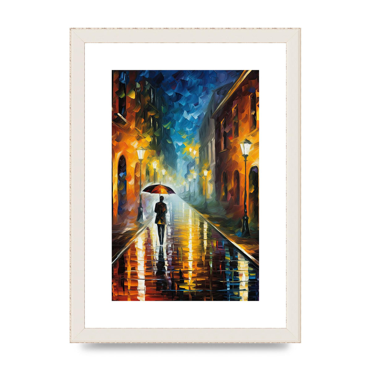 Romantic Rainy Evening Cityscape Art Print